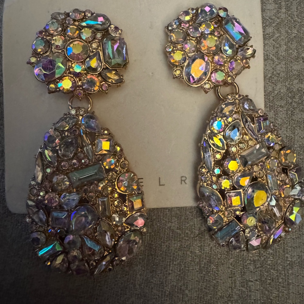 Elegant Gold and Multicolor Crystal Drop Earrings